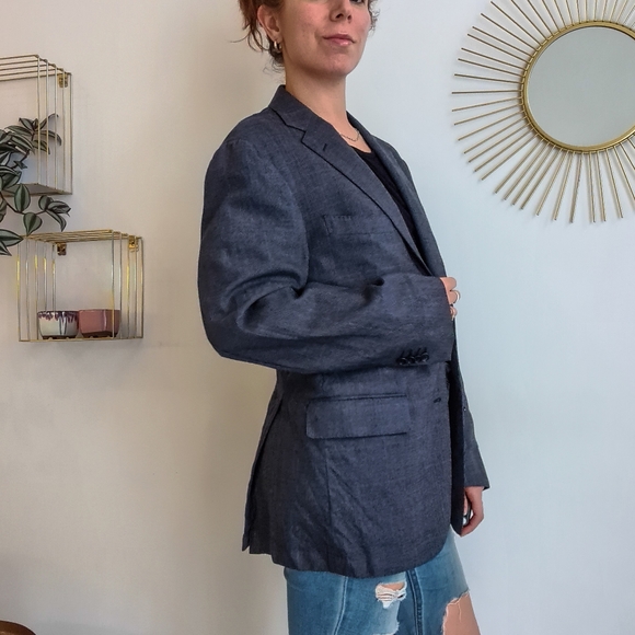 M.J. Bale wool blazer / suit jacket, navy and charcoal checked / plaid, 42R - Picture 8 of 17